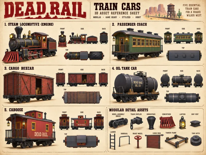 Concept sheet of train cars